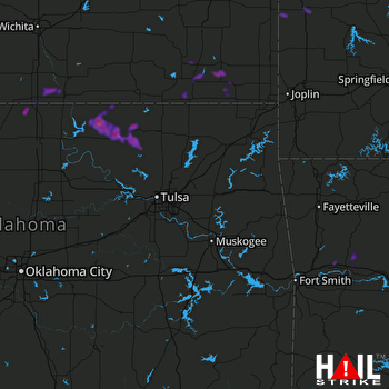 Hail Map Arkansas City, KS 08-10-2020