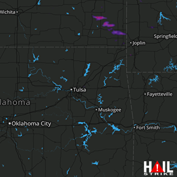 Hail Map Erie, KS 09-21-2021