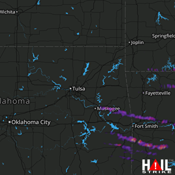 Hail Map Fort Gibson, OK 10-25-2021