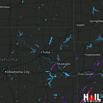 Hail Map Muskogee, OK 01-22-2018