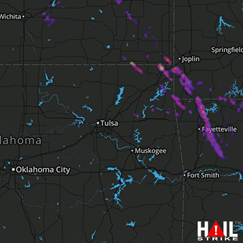 Hail Map Springdale, AR 07-21-2018