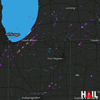 Hail Map La Porte, IN 03-14-2019