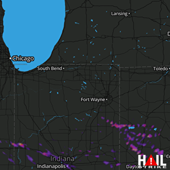 Hail Map Indianapolis, IN 08-09-2019
