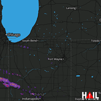 Hail Map Crawfordsville, IN 05-27-2017