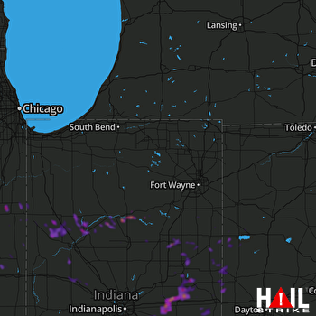 Hail Map New Castle, IN 06-07-2018
