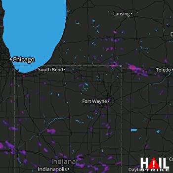 Hail Map Gary, IN 08-06-2018