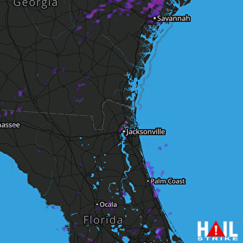Hail Map Ormond Beach, FL 09-01-2017