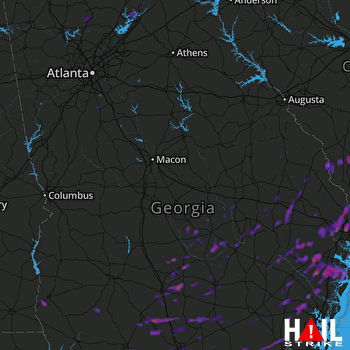 Hail Map Hinesville, GA 05-13-2017