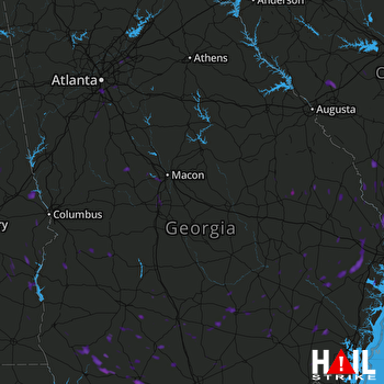 Hail Map Thomasville, GA 07-09-2017