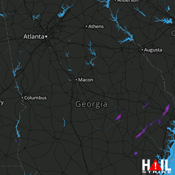 Hail Map Hardeeville, SC 07-20-2017