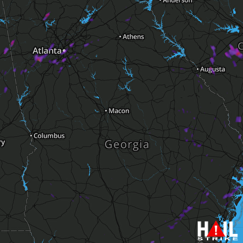 Hail Map Atlanta, GA 07-25-2017