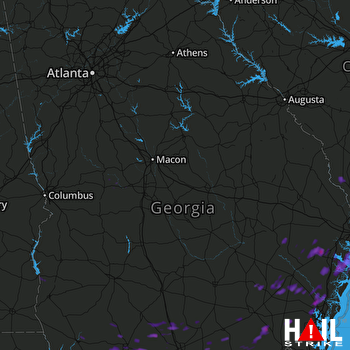 Hail Map Hinesville, GA 08-08-2017