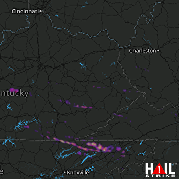 Hail Map Jonesborough, TN 03-18-2018