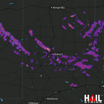 Hail Map Slaton, TX 07-01-2017