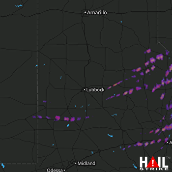 Hail Map Abilene, TX 10-22-2017
