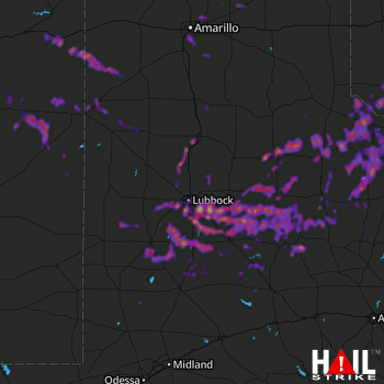 Hail Map Lubbock, TX 05-20-2018