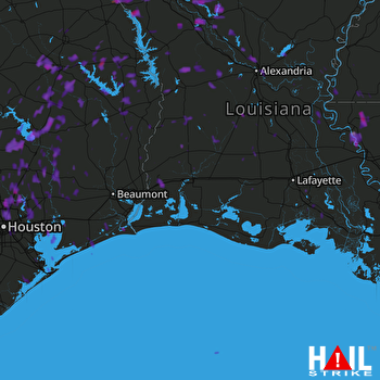 Hail Map Tomball, TX 07-09-2017