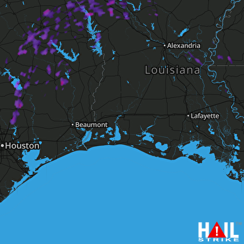 Hail Map Mansfield, LA 09-06-2017