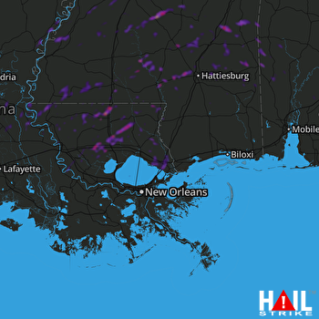 Hail Map Hammond, LA 05-09-2019