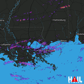 Hail Map New Orleans, LA 05-12-2019