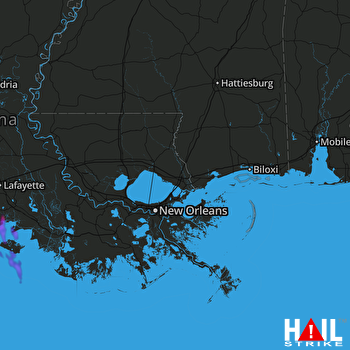 Hail Map Delcambre, LA 07-27-2021