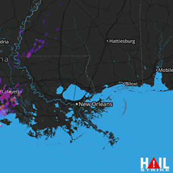 Hail Map Lafayette, LA 03-30-2017