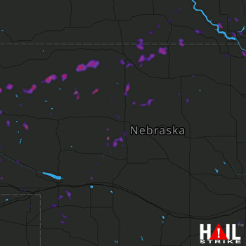 Hail Map Lake Andes, SD 07-12-2018