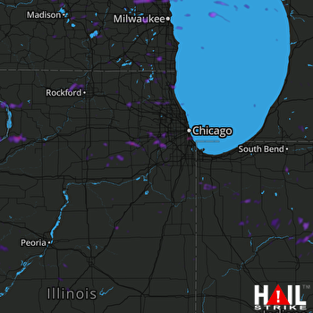 Hail Map Chicago, IL 07-03-2019