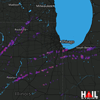 Hail Map Gary, IN 05-23-2020
