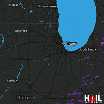 Hail Map Crawfordsville, IN 04-20-2017