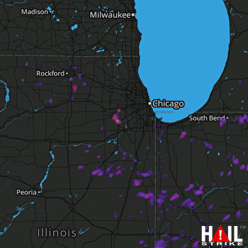 Hail Map Rockford, IL 06-13-2017