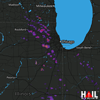Hail Map Aurora, IL 07-23-2017