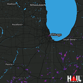 Hail Map Cicero, IL 08-01-2017