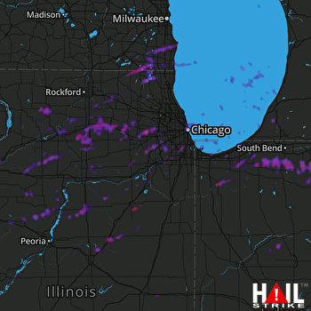 Hail Map Gary, IN 05-15-2018