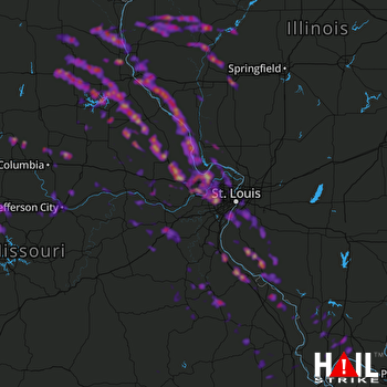 Hail Map Florissant, MO 06-02-2019