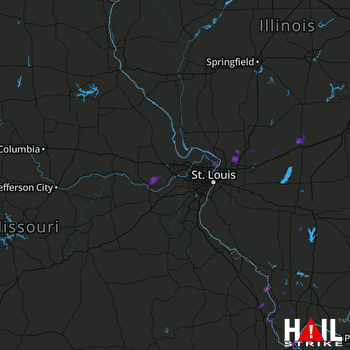 Hail Map Edwardsville, IL 06-16-2017