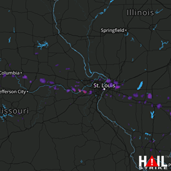 Hail Map Granite City, IL 07-23-2017