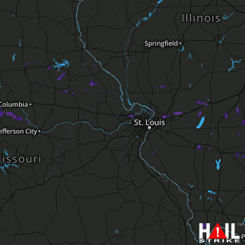 Hail Map Edwardsville, IL 08-21-2017