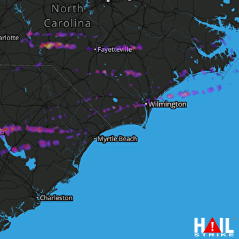 Hail Map Wilmington, NC 05-30-2017