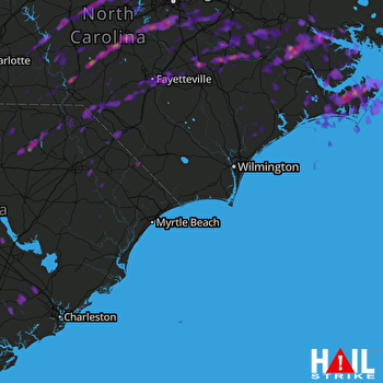 Hail Map Fayetteville, NC 09-01-2017