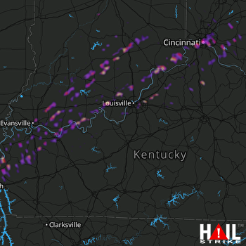 Hail Map Evansville, IN 03-14-2019
