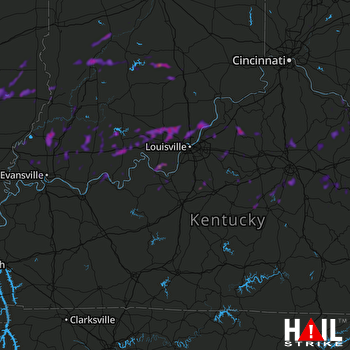 Hail Map New Albany, IN 06-16-2019