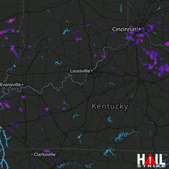 Hail Map Milford, OH 08-07-2019
