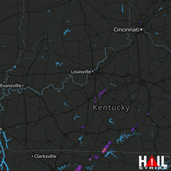 Hail Map Bardstown, KY 05-24-2017