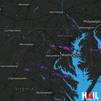 Hail Map Gaithersburg, MD 05-19-2017