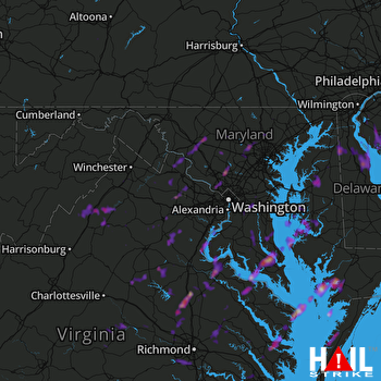 Hail Map Stafford, VA 05-25-2017
