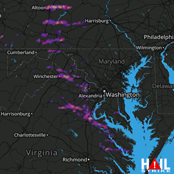 Hail Map Stafford, VA 05-30-2017