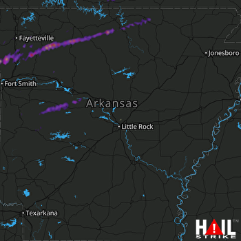 Hail Map Danville, AR 03-07-2017