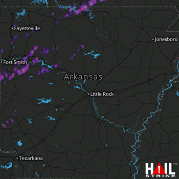 Hail Map Russellville, AR 04-26-2017