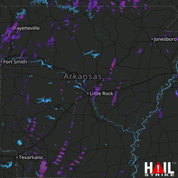 Hail Map Fayetteville, AR 04-30-2017